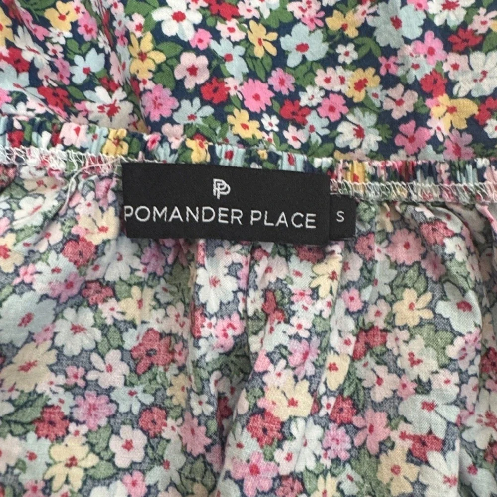 Tuckernuck Pomander Place Ditsy Floral Brooks Blouse Pink Blue Y20956XKGT Small